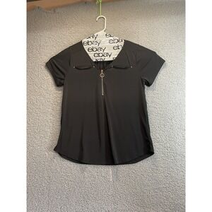Janet Chung Womens Top Medium‎ Black  Sleeveless Blouse Shirt